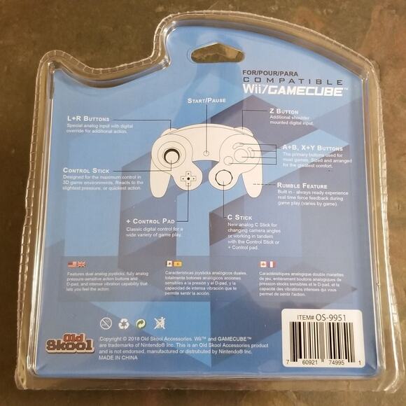 Gamecube Controller, Silver / Platinum (NEW) - Nintendo - Old Skool - Picture 4 of 5